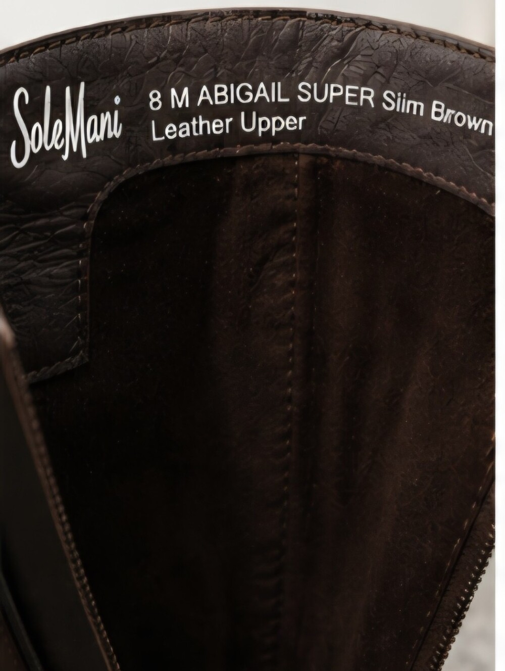 SoleMani Abigail Super Slim Brown Leather Knee-High Riding Boots, Women's 8M - Picture 6 of 13